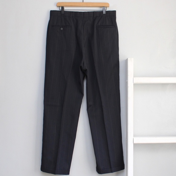 Christian Dior Monsieur Vintage Navy Blue Striped Wool Men's Suit Pants - Picture 8 of 11